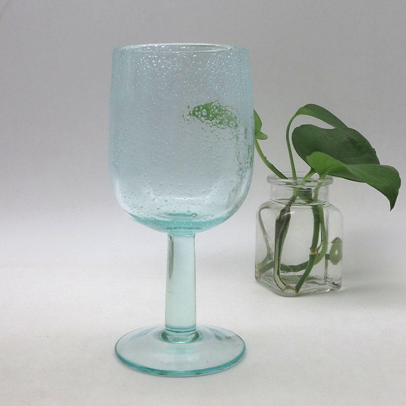 400ml Glassware Colored Goblet Wine Glasse Pressed Blue Glass