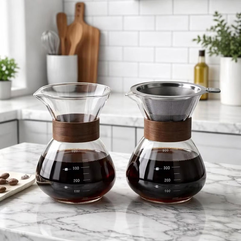 400ml Modern Borosilicate Glass Cold Brew Tea Carafe Filter
