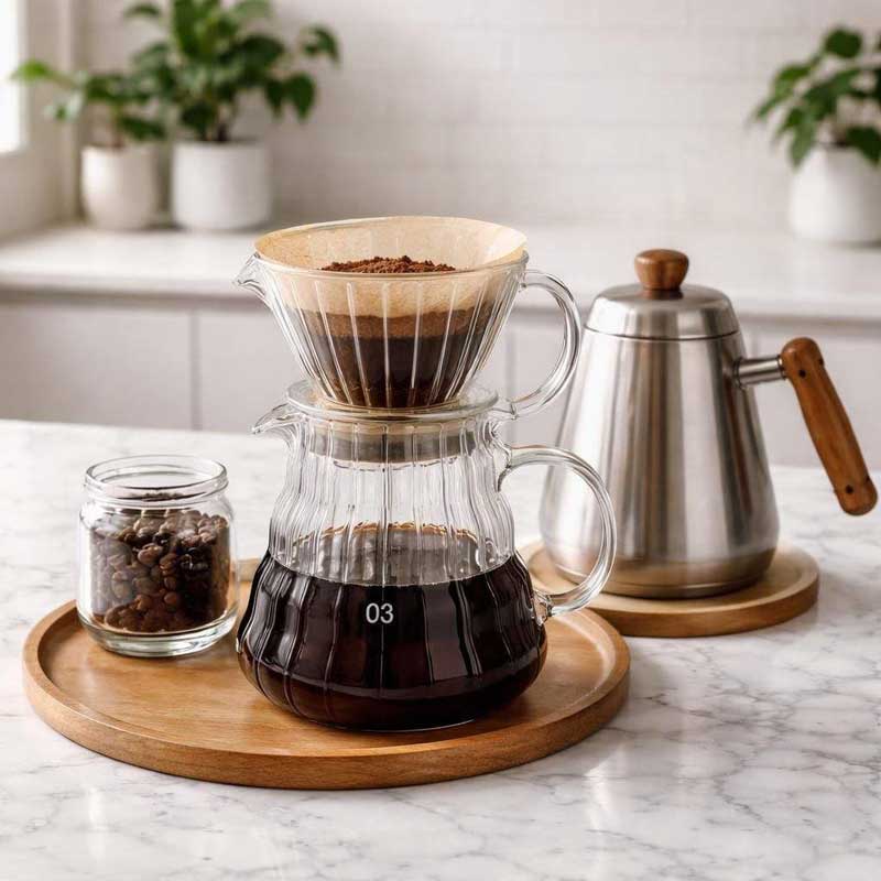 700ml Modern Borosilicate Glass Coffee Pot Carafe Filter